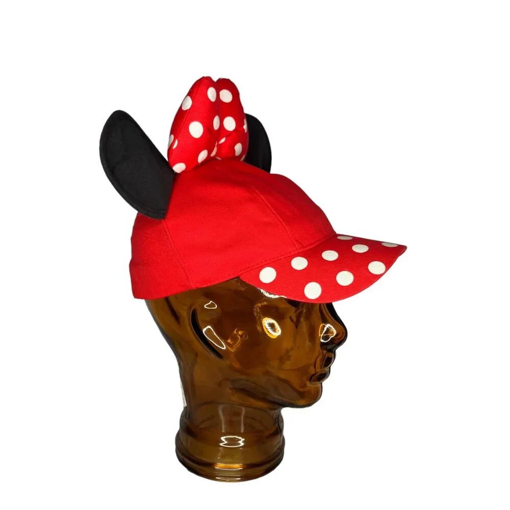 Disney Parks Youth‎ Girls Minnie Mouse Red Polka Dot Plush Ears Baseball Hat Cat